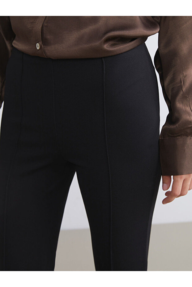 Beli Lastikli İspanyol Paça Kadın Pantolon - 3