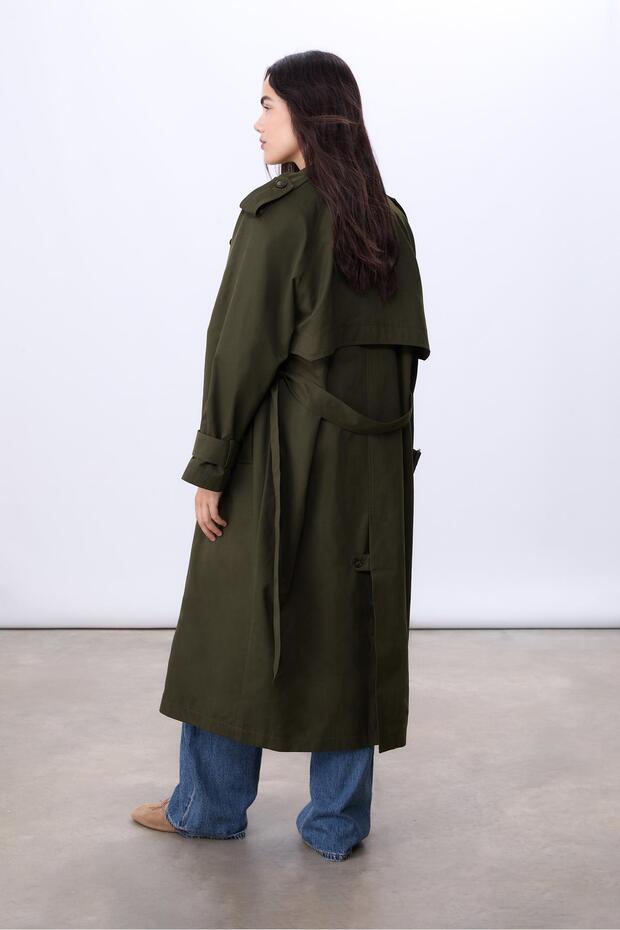 Oversize uzun trençkot - 5