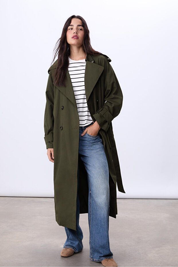 Oversize uzun trençkot - 2