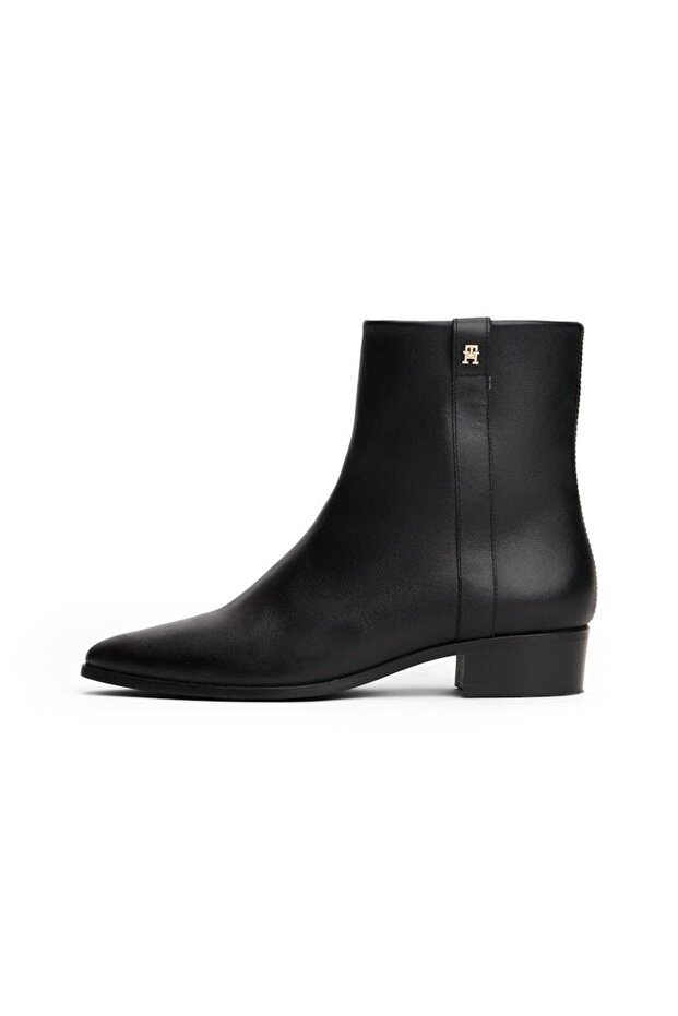 TH LEATHER POINTY ZIP BOOTIE - 1