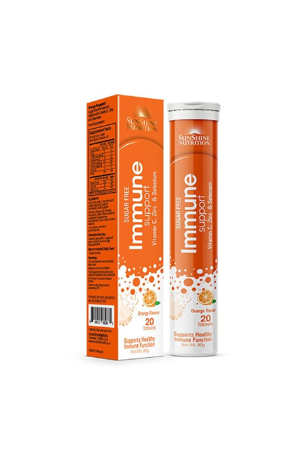Immune Support Orange Effervescent 20pcs | Full Measurements & Details