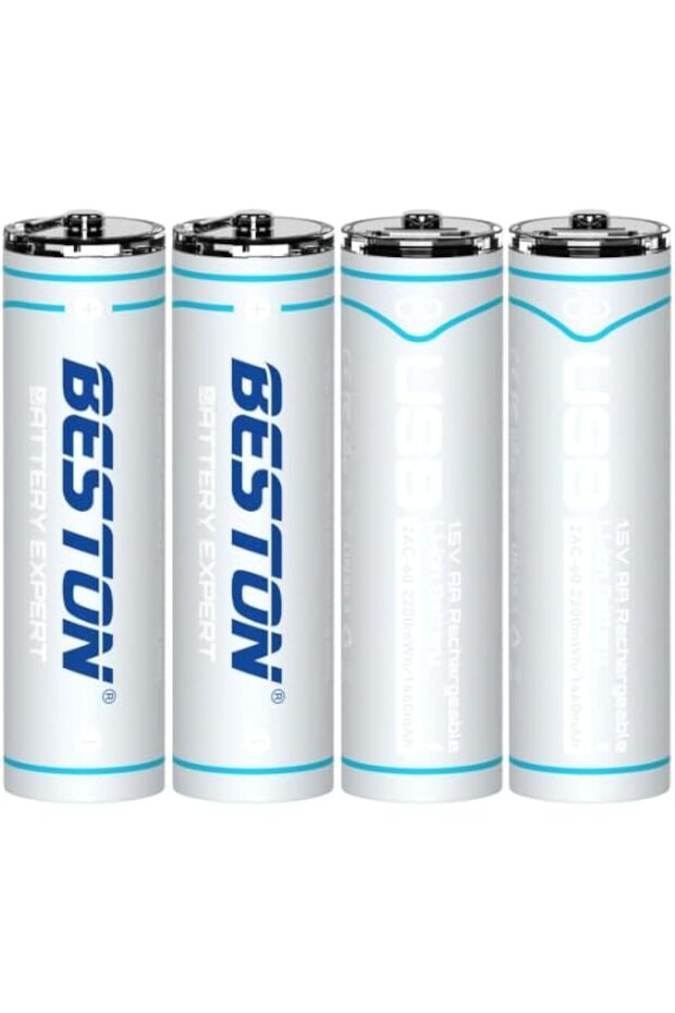Rechargeable AA Batteries 2200 mWh - USB to Type C Charging