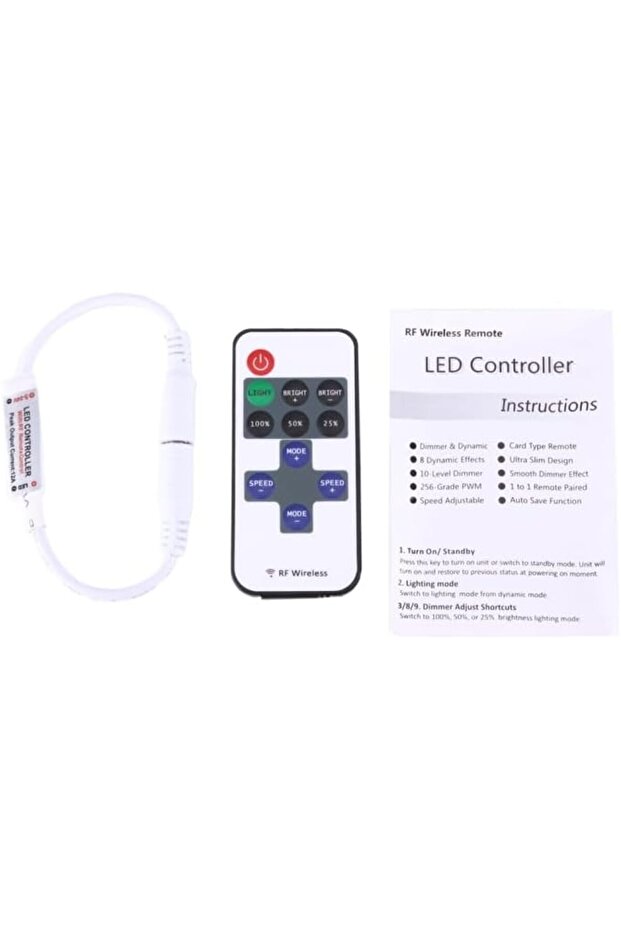 Mini Single Color LED Controller with 11 Keys RF Remote Control, DC 5-24V (White) - 4