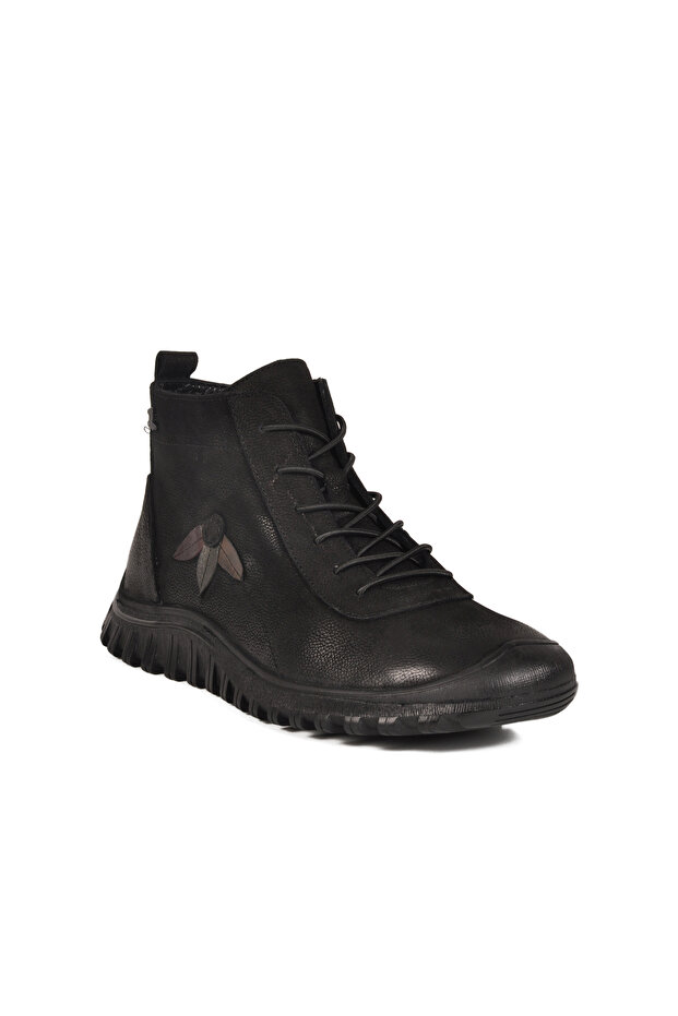 Black-Mink Nubuck Genuine Leather Women's Boots 2413554K Z