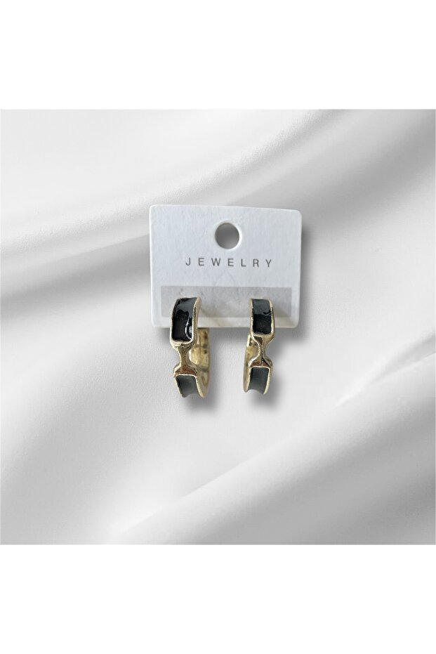 Hue Black Hoop Earrings