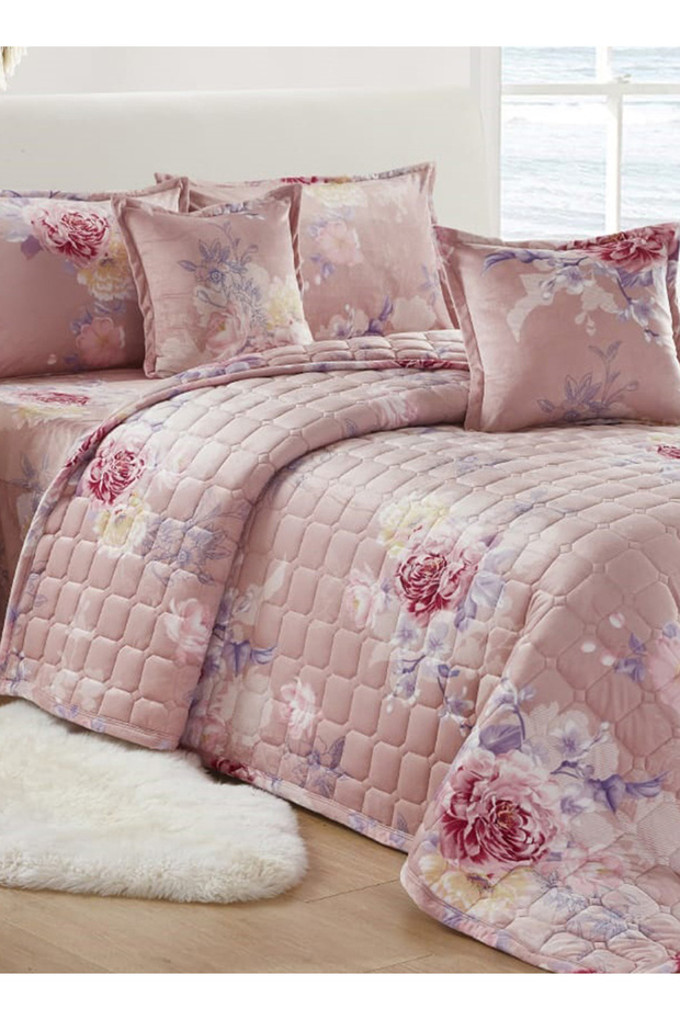 Soft Velvet Comforter set, 4 Pcs Soft Bedding Set, Single Size 160x210cm - 3
