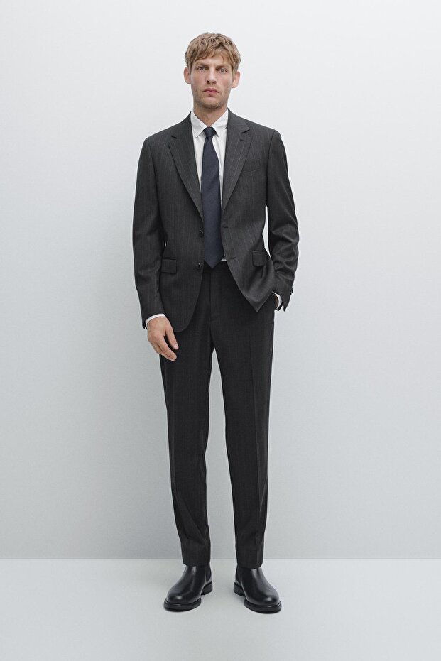 Pinstriped suit trousers - 1