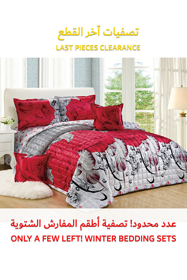 طقم لحاف مخملي ناعم، طقم سرير ناعم مكون من 6 قطع، مقاس كينج 220×240 سم