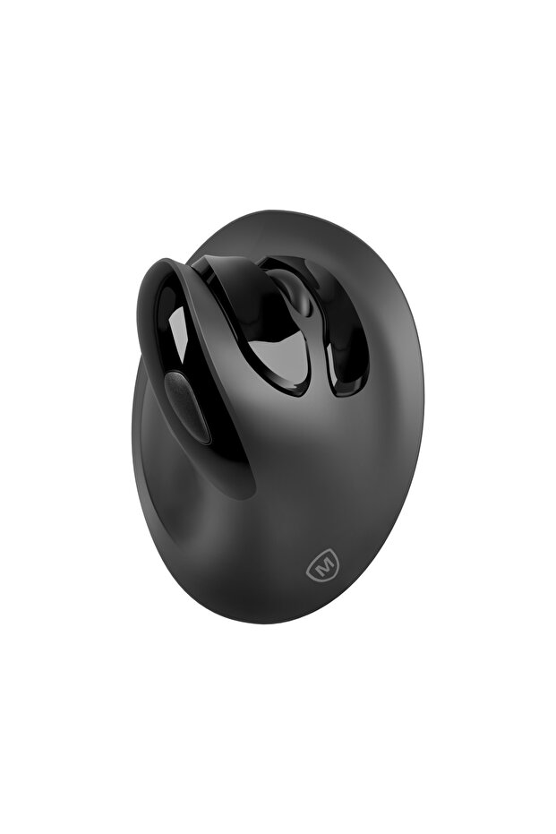 ماوس لاسلكي مريح MP-V03W - تصميم عمودي، مستقبل مزدوج (USB-A/C)، أسود