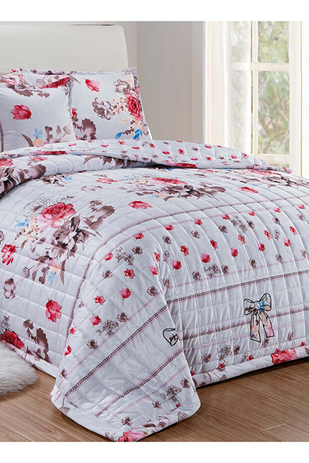 Soft Velvet Comforter set, 6 Pcs Soft Bedding Set, King Size 220x240cm - 3