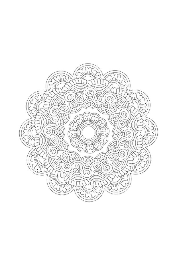 Renklerin Keyfi Büyükler İçin Mandala Boyama Kitabı - 5