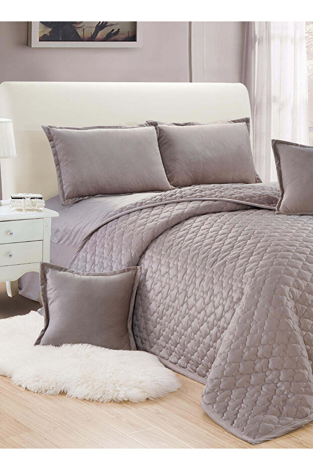 Soft Velvet Comforter set, 4 Pcs Soft Bedding Set, Single Size 160x210cm - 2