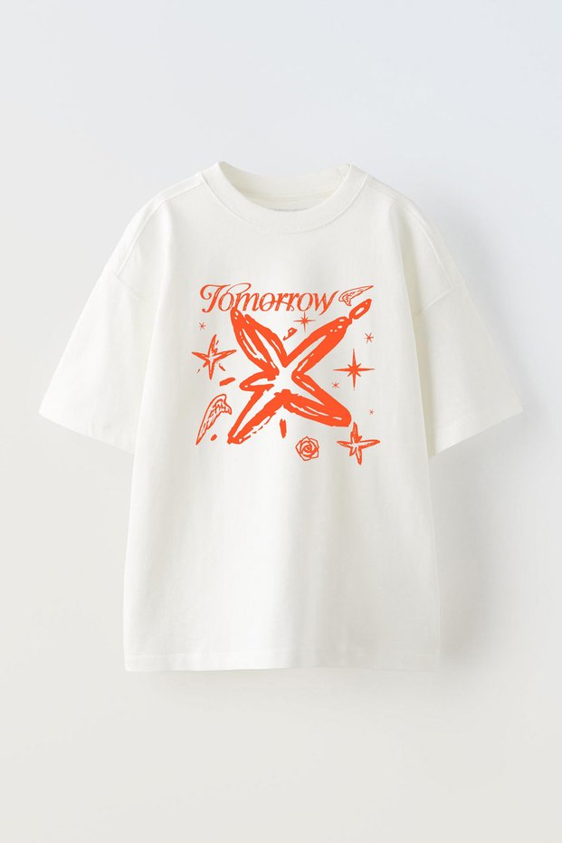 Txt 3 Printed Unisex Cotton White Oversize T-Shirt