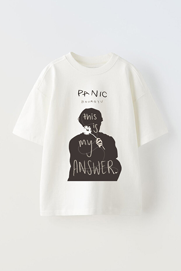 Txt 4 Printed Unisex Cotton White Oversize T-Shirt