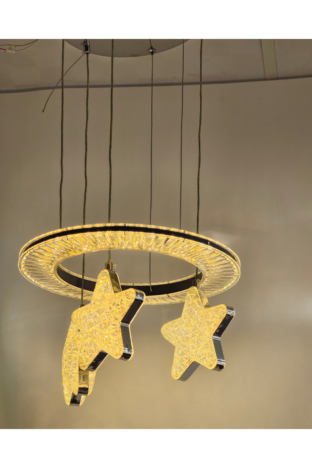 Led Yüksek Kalite Avize 3lü Yıldız Sarkıt Çift Renk - 1