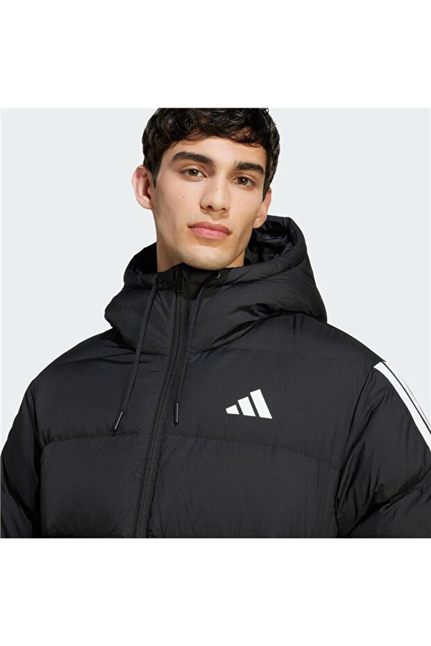 Essentials Climawarm 3-Stripes Kapüşonlu Erkek Şişme Mont JM4165 - 4
