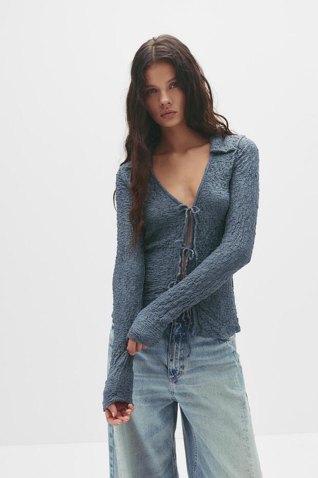 Dokulu Fiyonklu Bluz - 2