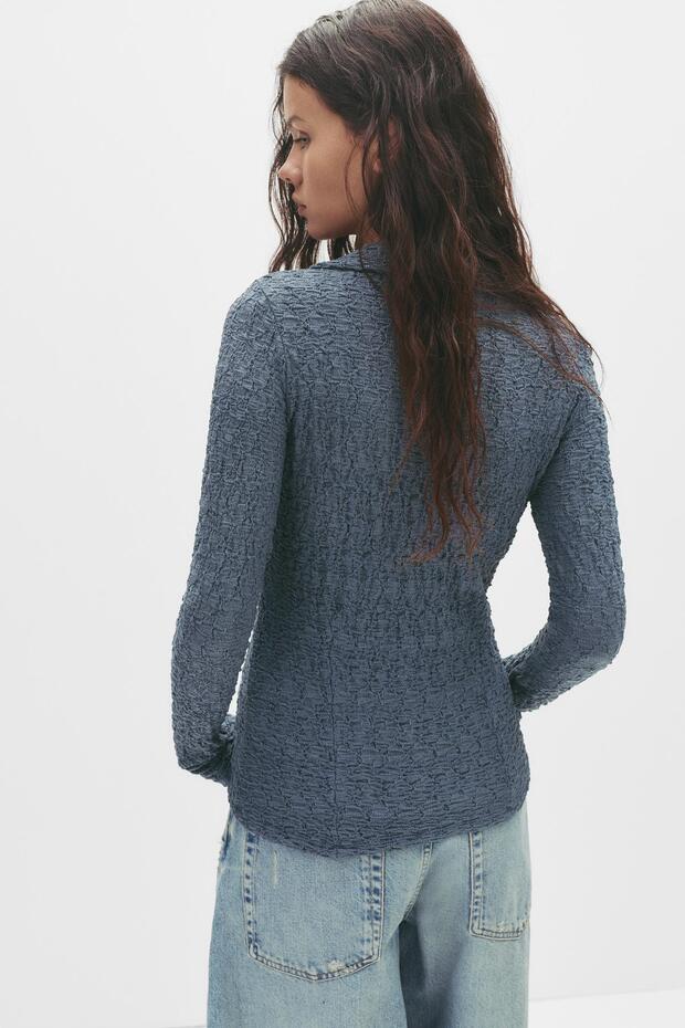 Dokulu Fiyonklu Bluz - 3