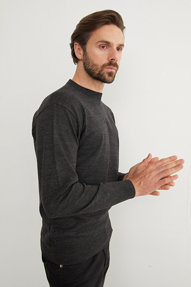 Basic Bisiklet Yaka Triko Kazak - 2