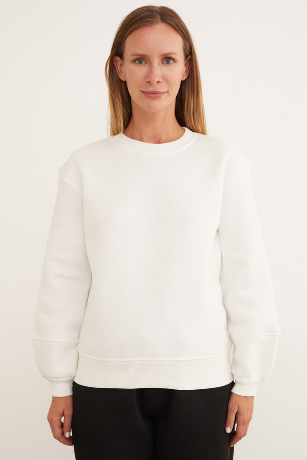 3 İplik Basic Bisiklet Yaka Sweatshirt - 7