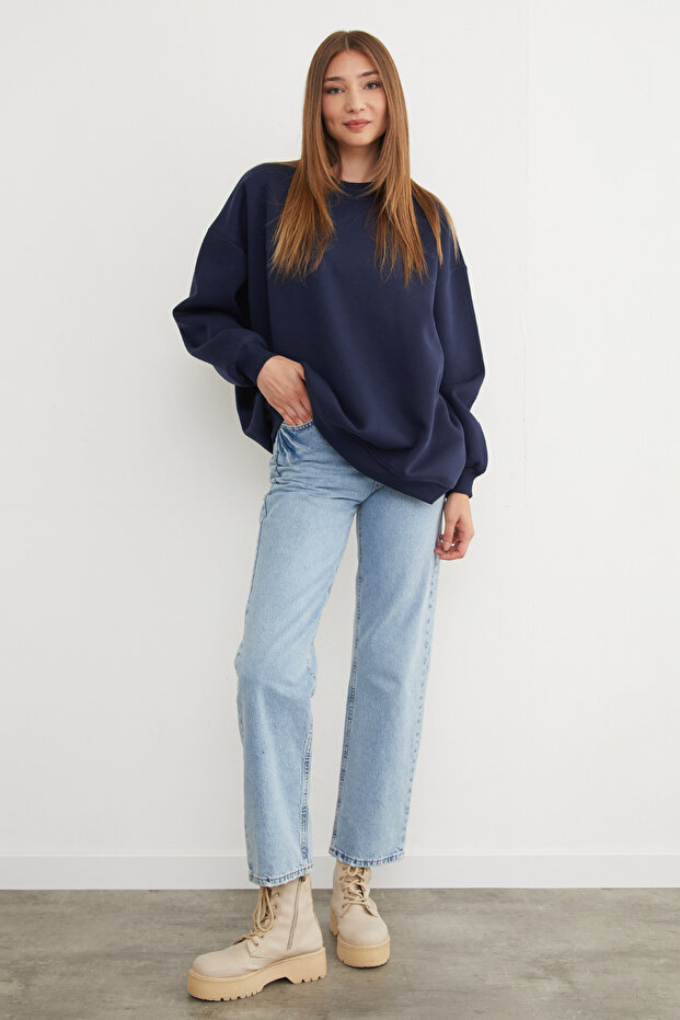 3 İplik Basic Oversize Sweatshirt - 2