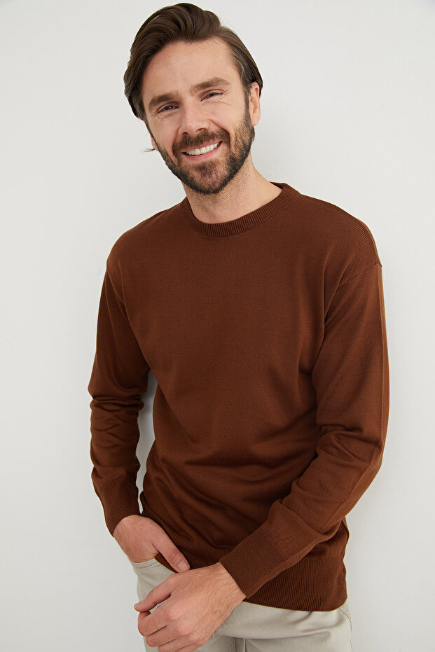 Pulover basic cu guler rotund - 2