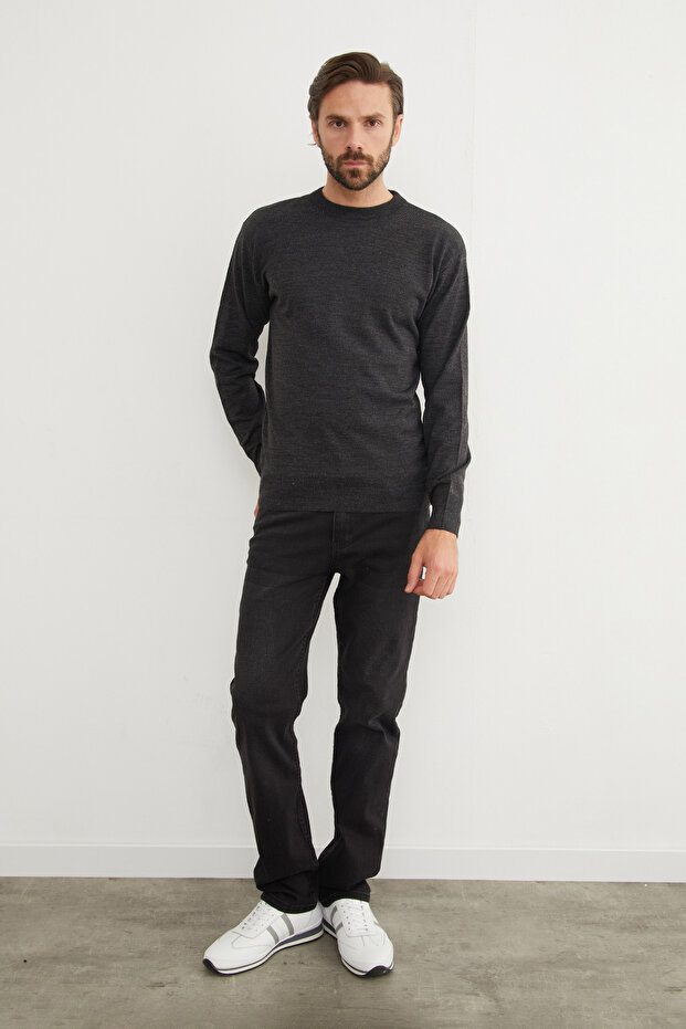 Basic Bisiklet Yaka Triko Kazak - 3