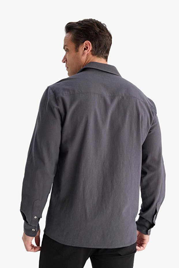 Regular Fit Polo Yaka Antrasit Erkek Gömlek E7741AX/AR9 - 6