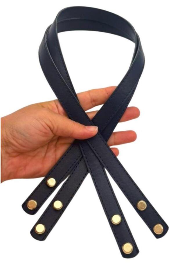 Angel Bag Accessory 70X1.8 cm Faux Leather Navy Blue Color Screw Bag Handle