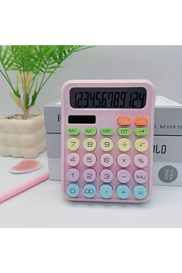 Pinterest Hesap Makinesi 12 Hazneli LCD Ekran Açılı Geniş Ekran,Güneş Enerji Ve Pilli Hesap Makinesi - 4