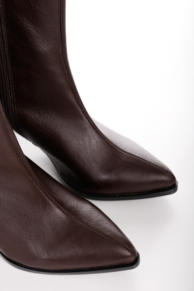 Kadın 7 cm Kalın Topuklu Streç Bot - 2