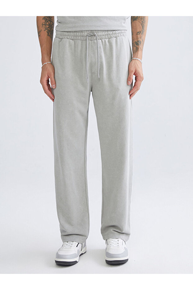 Gri Bol Kalıp Erkek Eşofman Altı - 2