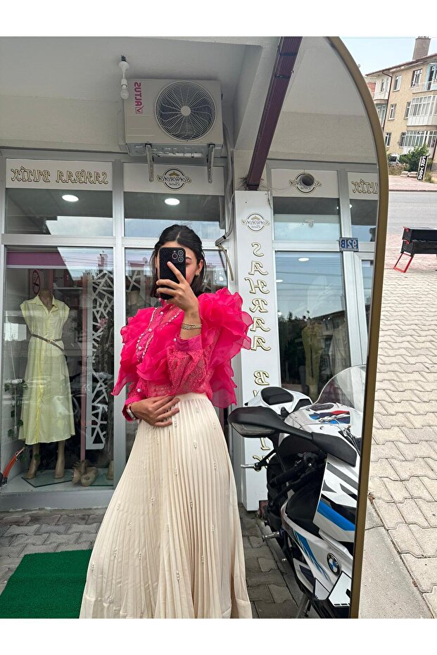 TAŞLI PEMBE GÖMLEK - 1