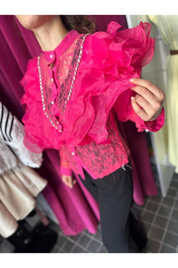 TAŞLI PEMBE GÖMLEK - 3