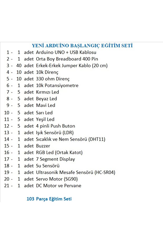 Yeni Arduino Başlangıç Eğitim Seti - 2