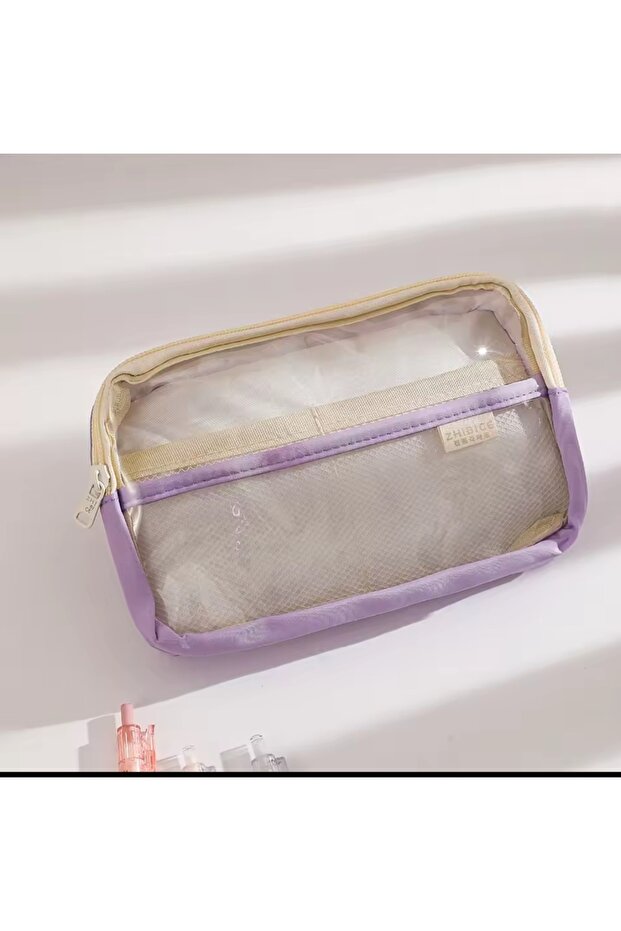 Kawaii Transparent Large Capacity Canvas Waterproof Pen Holder Wallet Cute Gift