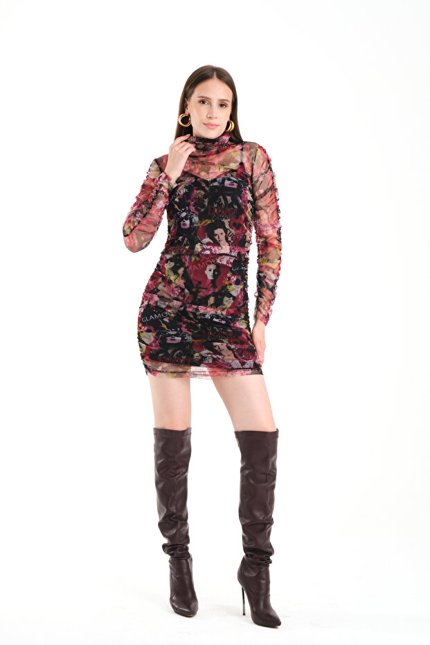 Smocked mini dress - 2