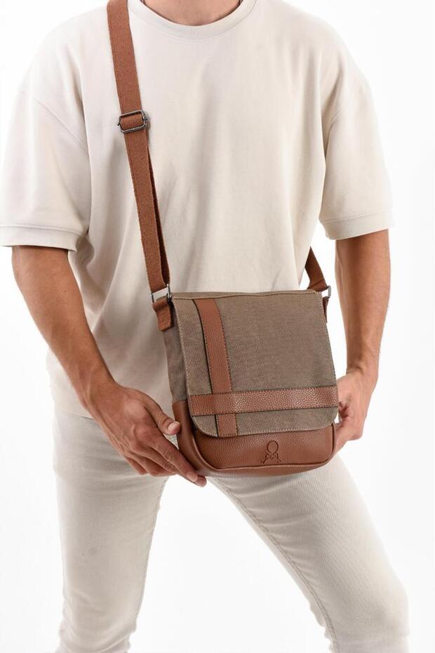 Canvas Fabric Tablet Bag Men's Messenger Bag 27*23 cm Crossbody Shoulder Bag