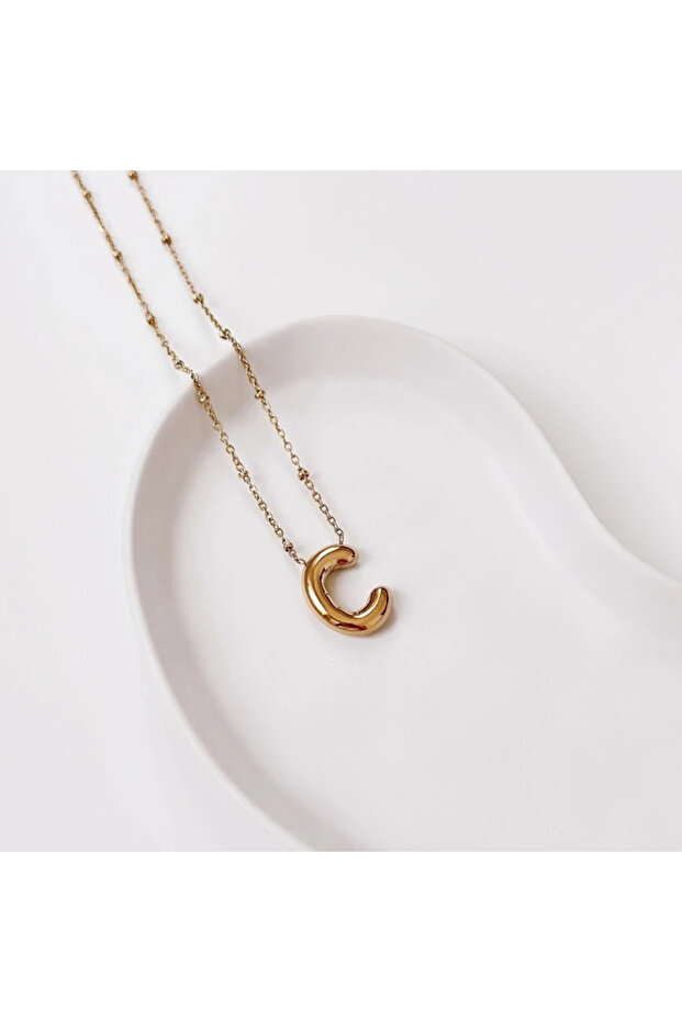 C Letter Steel Necklace