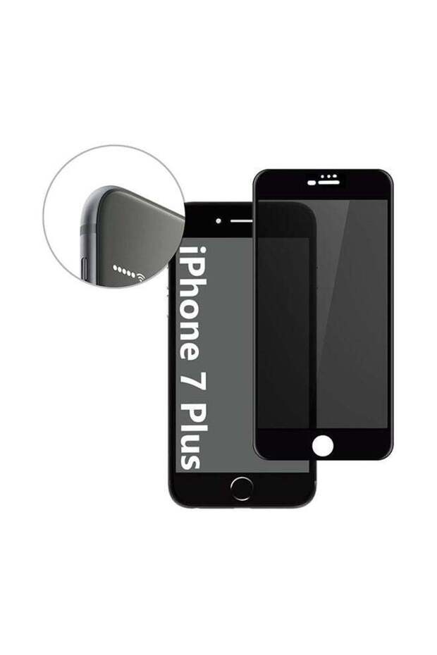 واقي شاشة زجاجي مقوى لهاتف iPhone 7 Plus أسود - 1