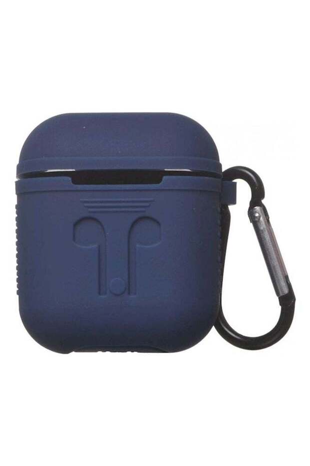حافظة واقية مع خطاف لسماعات ابل ايربودز - ازرق - 1