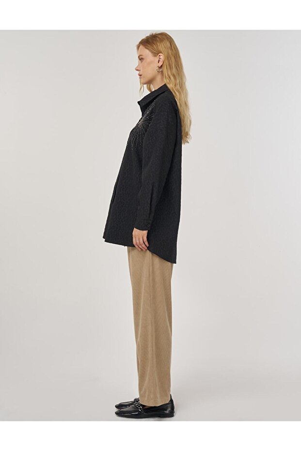 Soyut Desen Tunik Siyah - 4