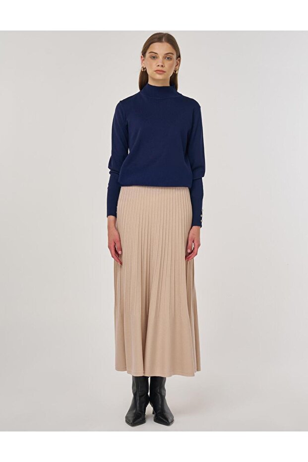 Basic Viskon Triko Kazak Lacivert - 2