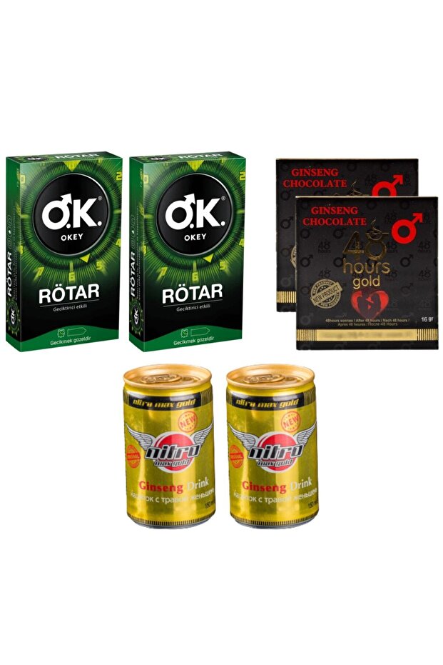 Ok Rötar 20'lı + 48 Hours Çikolata 2 Adet + Nitromax Içecek 150ml 2 Adet - 1