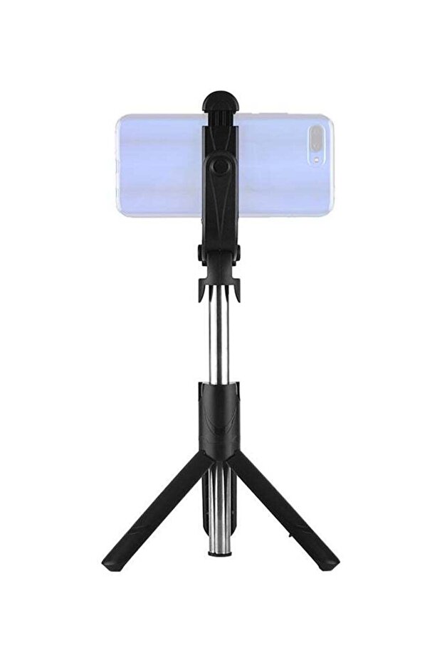 Extendable Selfie Stick Tripod With Bluetooth Remote Controller Black - 1