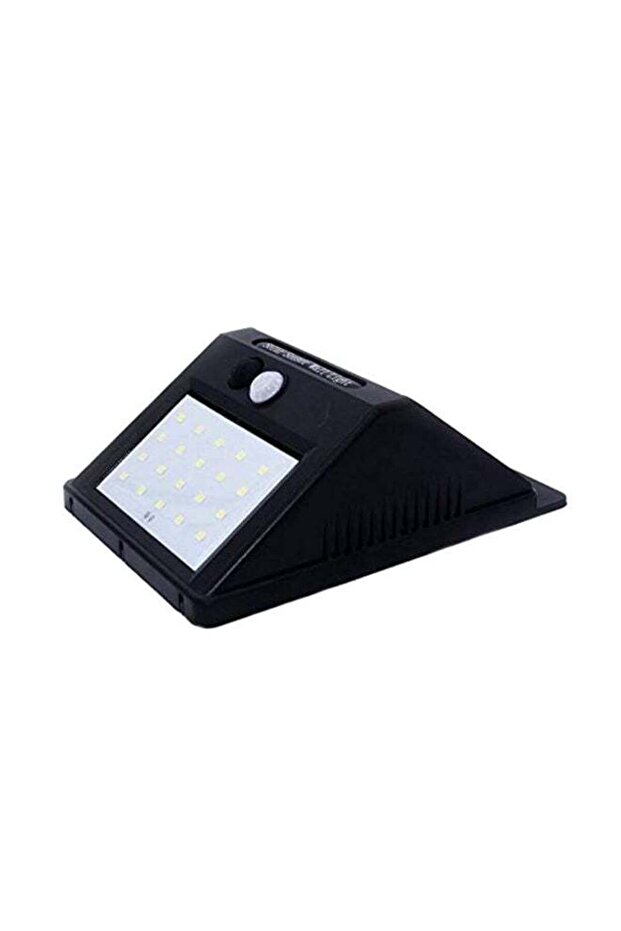 مصباح حائط يعمل بالطاقة الشمسية مزود بمستشعر ضوء LED مكون من 20 قطعة، باللون الأسود - 1