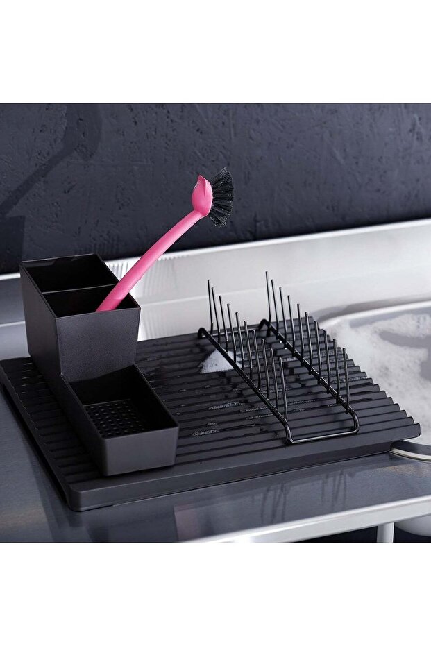 حامل أدوات المطبخ باللون الأسود - 1