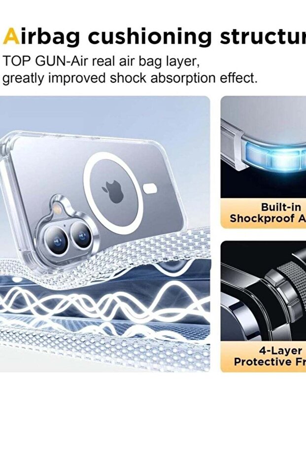 جراب MacSafe شفاف مع دعم الحافة لجهاز iPhone 16 - 1