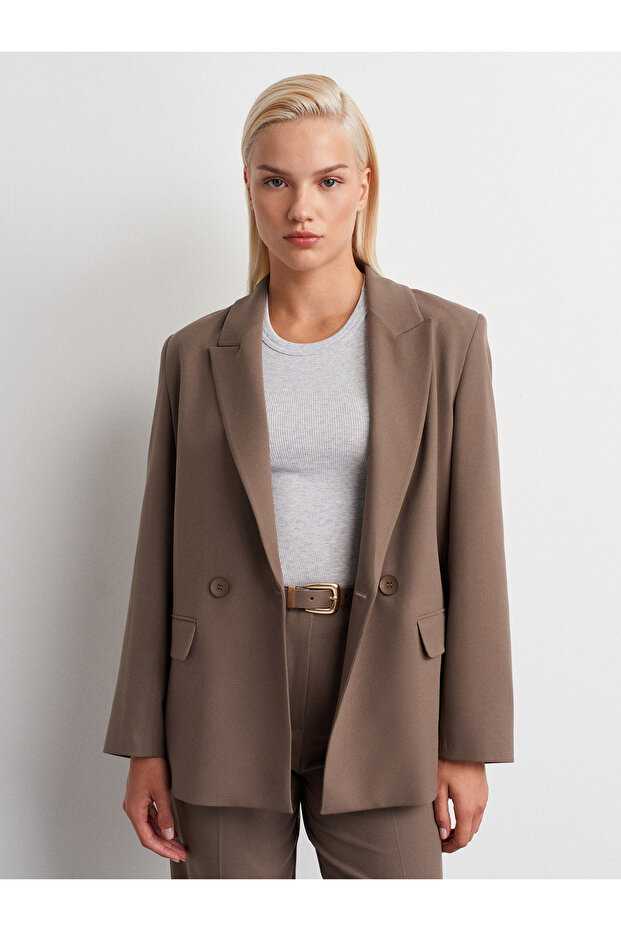 60767 Blazer Ceket-Vizon - 1