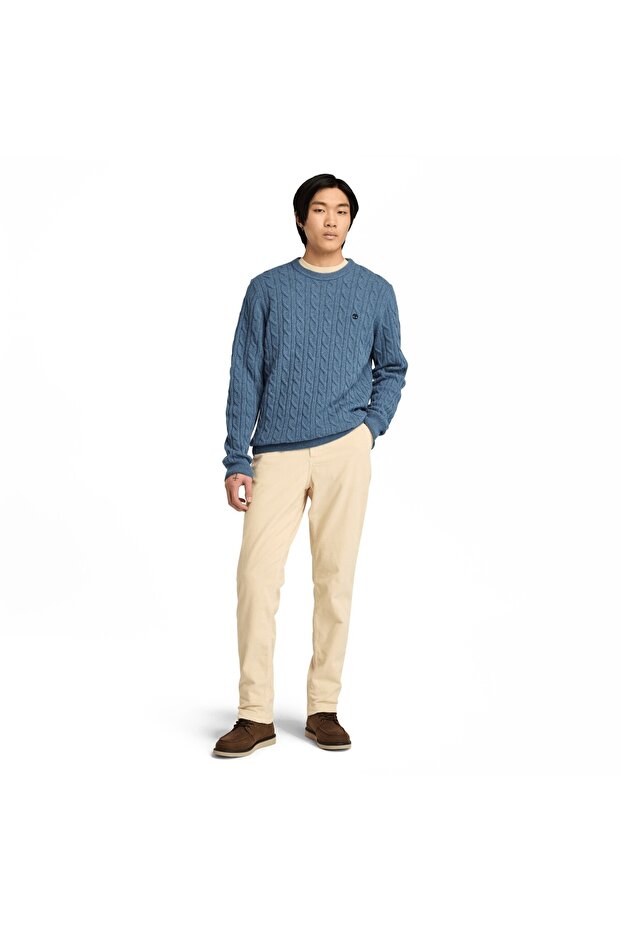 PHILLPS BROOK Cable Crew Neck Sweater - 4